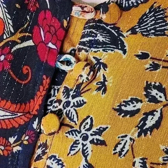 Dressbarn multi colored long blouse gathered sleeve, sheer and lined size S - Picture 5 of 14